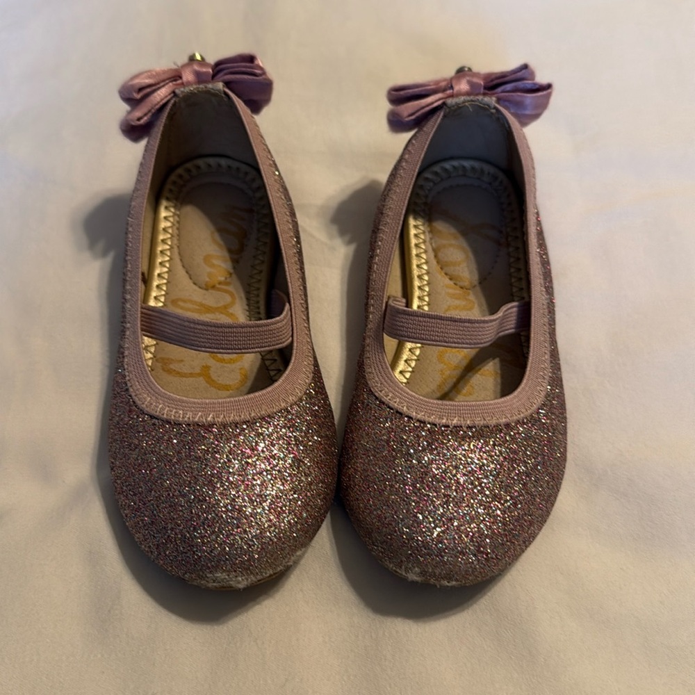 Toddler girls size 8 Sam Edelman glittery pink shoes